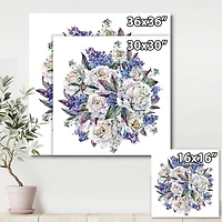 Toile « Bouquet Peonies White and Blue »