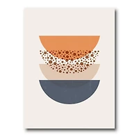 Abstract Sun & Moon Geometrics Blue Orange  Wall Art
