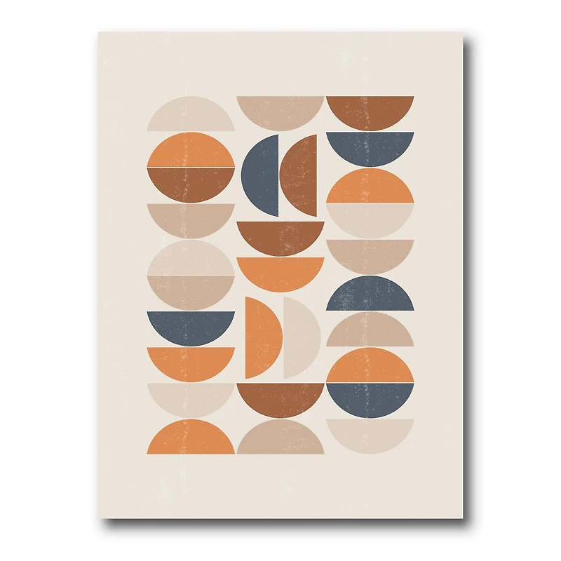 Abstract Sun and Moon S Blue Orange  Wall Art