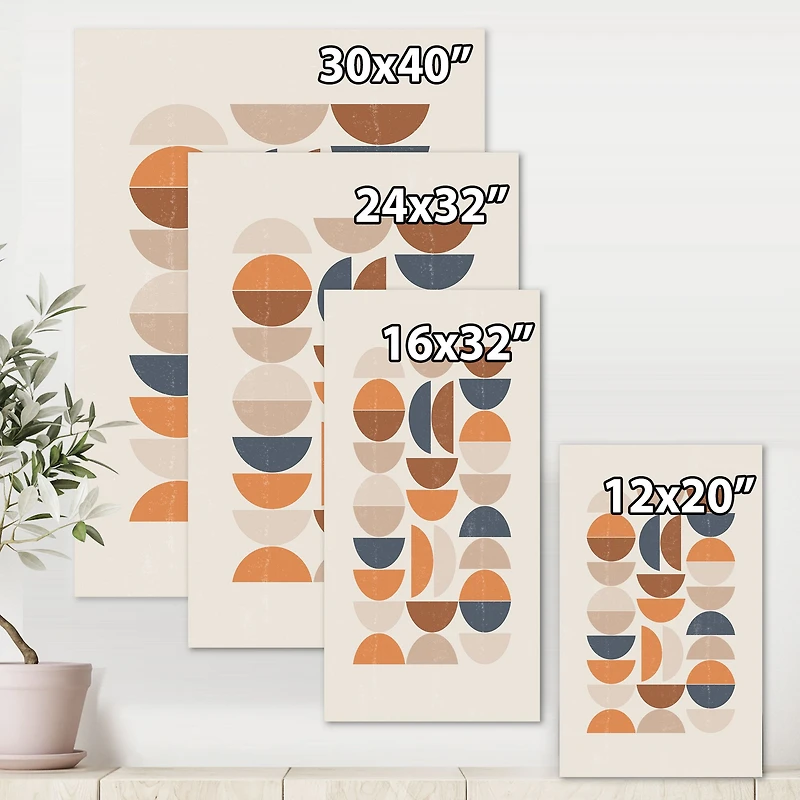 Abstract Sun and Moon S Blue Orange  Wall Art