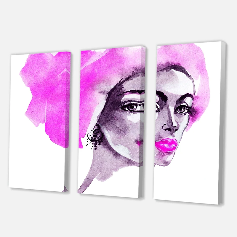 Afro American Woman Fashion Portrait  Canvas Wall Art