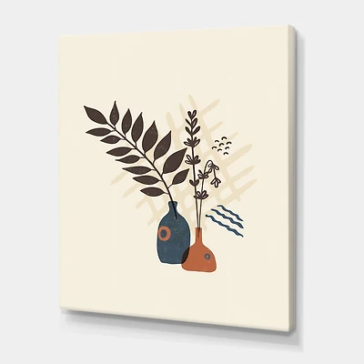 Toile « Vintage Boho Minimalistic Flowers I »