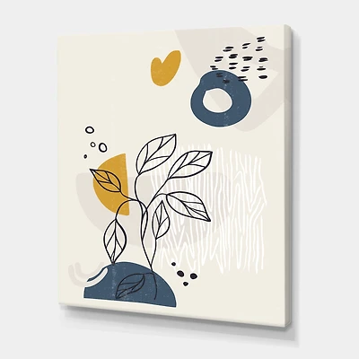 Vintage Boho Minimalistic Flowers II  Wall Art