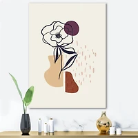 Vintage Flower with Minimalist Shapes I  Wall Art