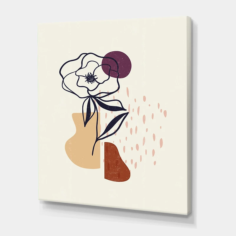 Vintage Flower with Minimalist Shapes I  Wall Art