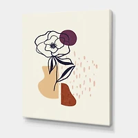 Vintage Flower with Minimalist Shapes I  Wall Art