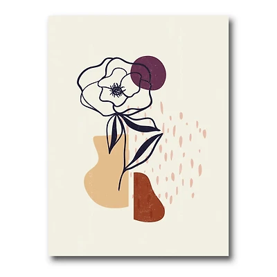Toile « Vintage Flower with Minimalist Shapes I »