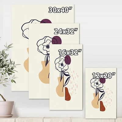 Toile « Vintage Flower with Minimalist Shapes I »