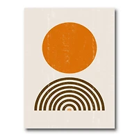 Minimal Orange Sun and Rainbow I Wall Art