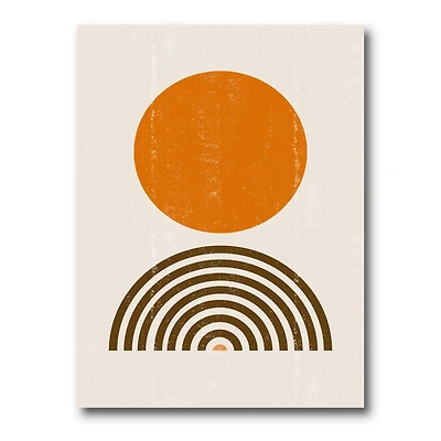 Toile « Minimal Orange Sun and Rainbow I »