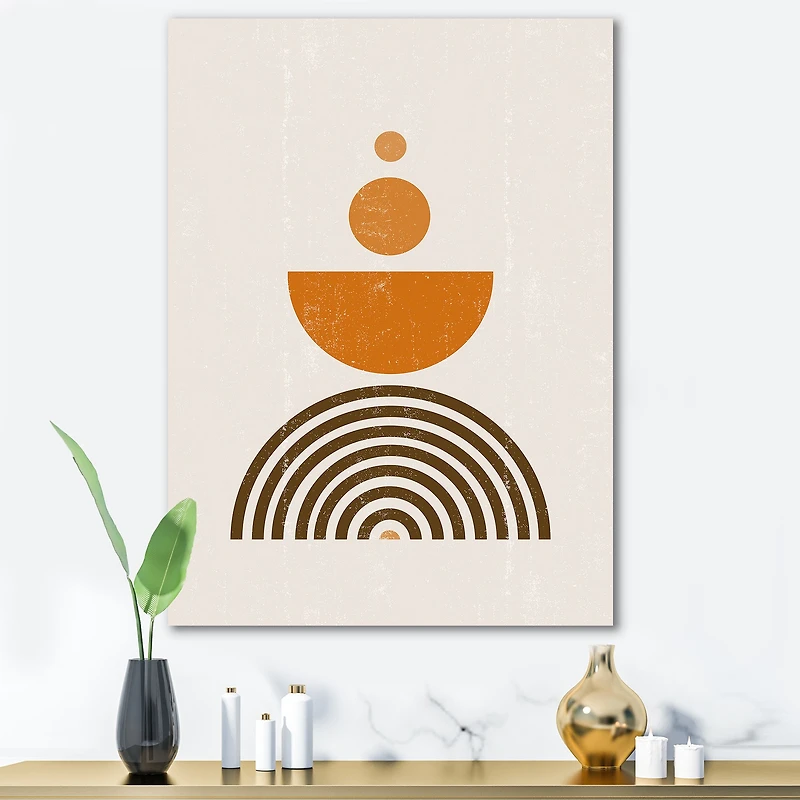 Abstract Rainbow Sun and Moon Earth Tones V  Wall Art