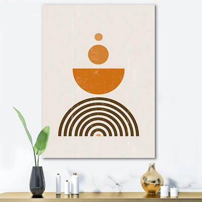 Abstract Rainbow Sun and Moon Earth Tones V Wall Art