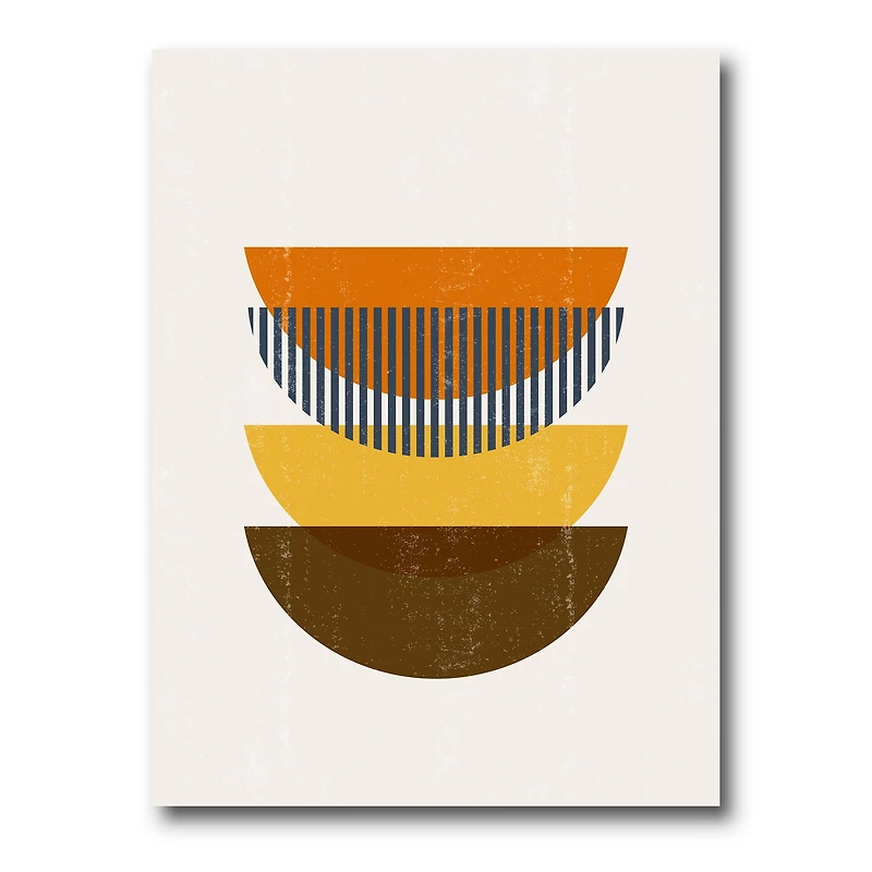 Abstract Geometric Moon Earth Tones  Wall Art