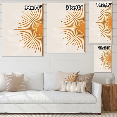 Orange Sun Print I  Canvas Wall Art