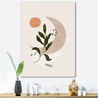 Toile « Abstract Geometrical Moon with Leaf I »