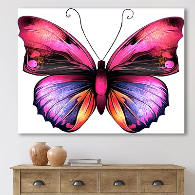 Toile « Bright Pink Butterfly Portrait »
