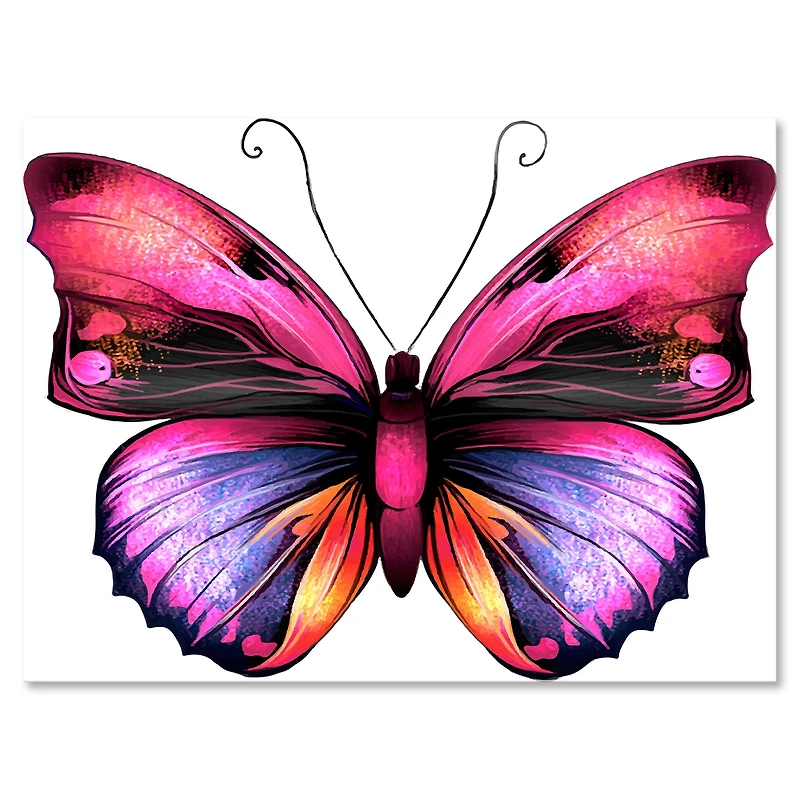 Bright Pink Butterfly Portrait  Wall Art