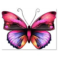 Bright Pink Butterfly Portrait  Wall Art