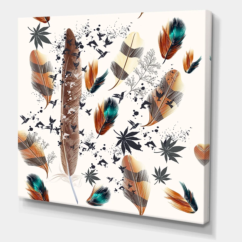 Multicolored Feather Pattern  Wall Art
