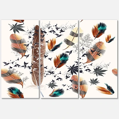 Multicolored Feather Pattern  Canvas Wall Art