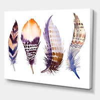 Purple Boho Feathers  Wall Art