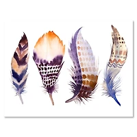 Purple Boho Feathers  Wall Art