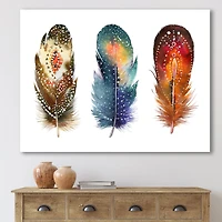 Colourful Boho Feather Set IX  Wall Art