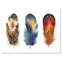 Colourful Boho Feather Set IX  Wall Art