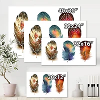Colourful Boho Feather Set IX  Wall Art