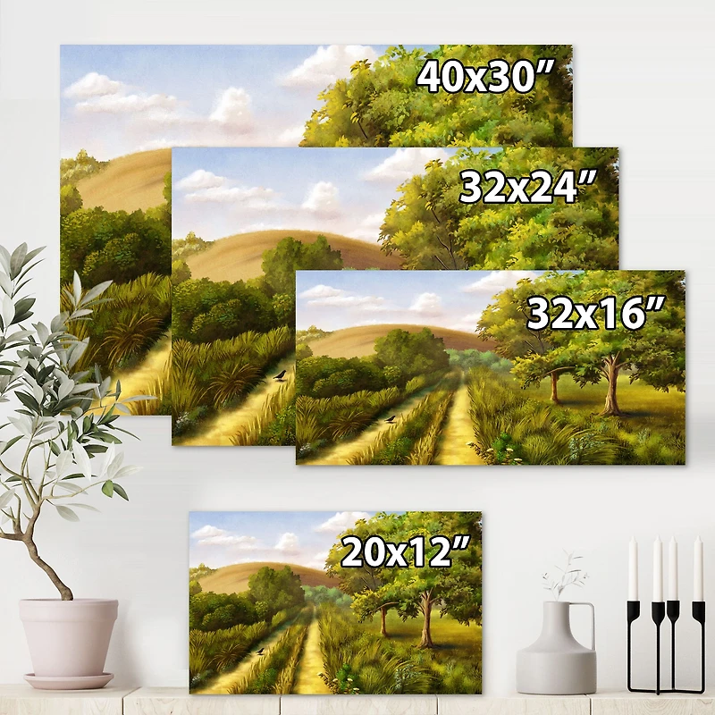 Vibrant Country Road During Summer  Wall Art
