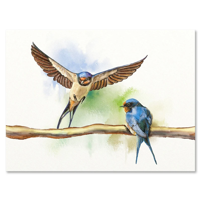 Two Barn Swallows Birds  Wall Art