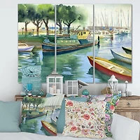 Boats in Green Spring  Canvas Wall Art