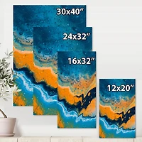 Abstract Marble Composition Blue and Orange IV  Wall Art