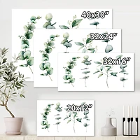 Green Eucalyptus Branches I  Canvas Wall Art Print