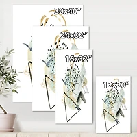 Toile « Gouache of Abstract Landscape with Mountain Bird »