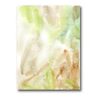 Pastel Abstract with Green Brown and Beige Spots Canvas Wall Art Print