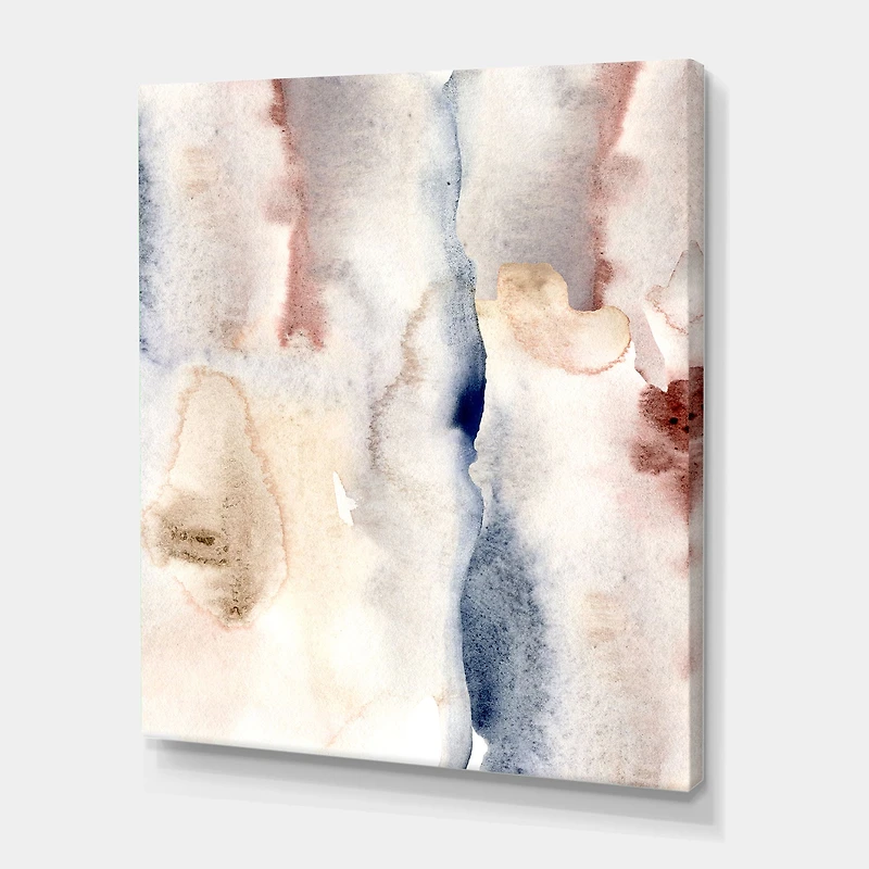 Pastel Abstract with Dark Blue Pink & Gray Spots  Wall Art