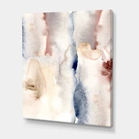 Pastel Abstract with Dark Blue Pink & Gray Spots  Wall Art