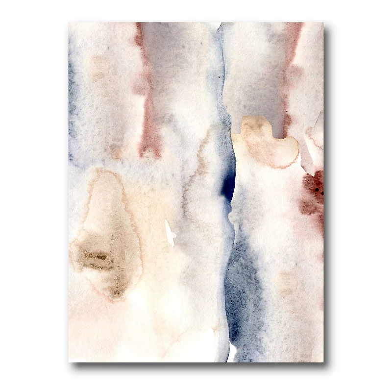 Pastel Abstract with Dark Blue Pink & Gray Spots  Wall Art
