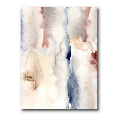 Pastel Abstract with Dark Blue Pink & Gray Spots  Wall Art