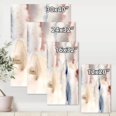 Pastel Abstract with Dark Blue Pink & Gray Spots  Wall Art