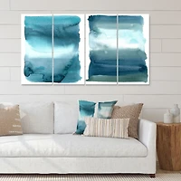 Ocean Blue Aquatic Abstract Impression I Canvas Wall Art Print