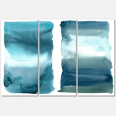 Ocean Blue Aquatic Abstract Impression I Canvas Wall Art Print
