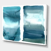 Ocean Blue Aquatic Abstract Impression I Canvas Wall Art Print