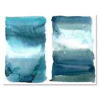 Ocean Blue Aquatic Abstract Impression I Canvas Wall Art Print