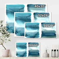 Ocean Blue Aquatic Abstract Impression I Canvas Wall Art Print