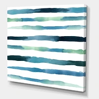 Aquatic Dark Blue Verticals Canvas Wall Art Print