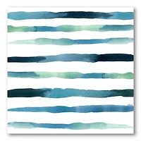 Aquatic Dark Blue Verticals Canvas Wall Art Print