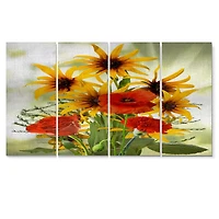 SunFlowers and Poppies The Wild Canvas Wall Art Print