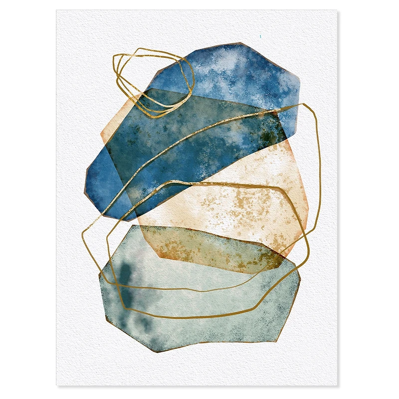 Minimal Geometric Stones I  Canvas Wall Art Print